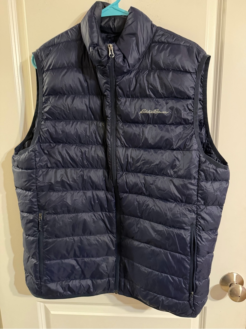 Eddie Bauer Navy Blue Quilted Down Vest